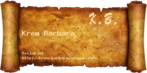 Krem Barbara névjegykártya